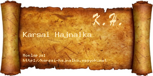 Karsai Hajnalka névjegykártya